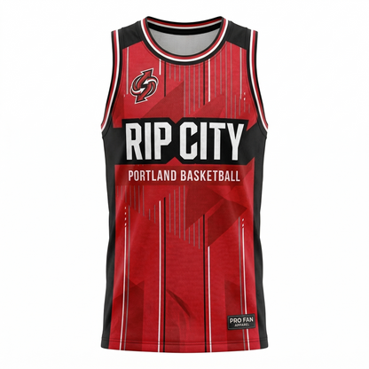 Unisex Portland Basketball Jersey - Red & Black Pro Hoops V-Neck Tank Top
