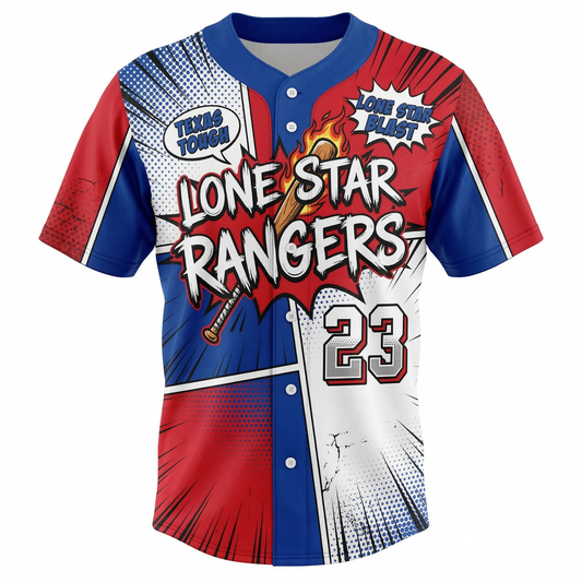Arlington Lone Star Heritage Baseball Jersey Unisex - 90s Bootleg Comic Graphic All-Over Print