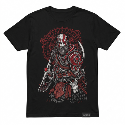 God of War Inspired Omega Symbol Graphic Apparel - Vintage Gaming Unisex T-shirt