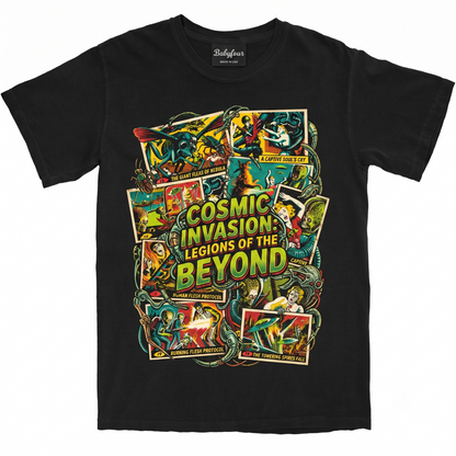 Retro Sci-Fi Alien Invasion Graphic Tee - Vintage 90s Trading Card Mars Attack Inspired Unisex T-Shirt