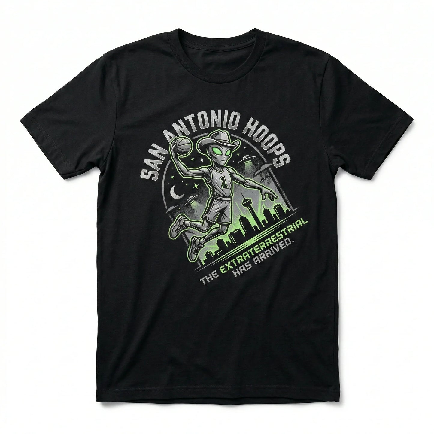 San Antonio Alien Basketball Fan Apparel - Texas Hoops Extraterrestrial Graphic Shirts & Hoodies