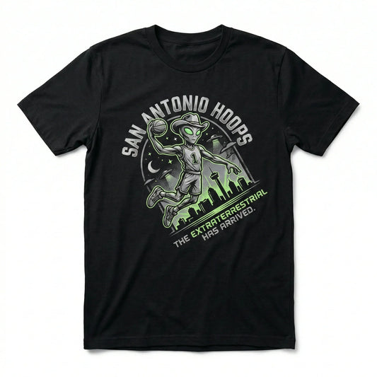 San Antonio Alien Basketball Fan Apparel - Texas Hoops Extraterrestrial Graphic Shirts & Hoodies