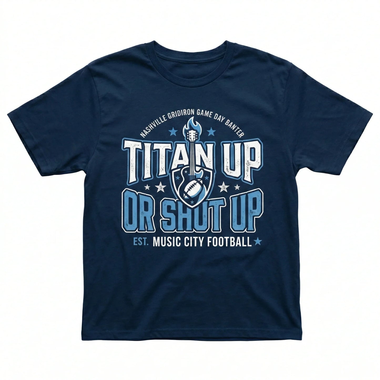 Nashville Football Fan Gear - "Titan Up or Shut Up" Slogan Apparel | Funny Game Day T-Shirt, Hoodie, Sweatshirt