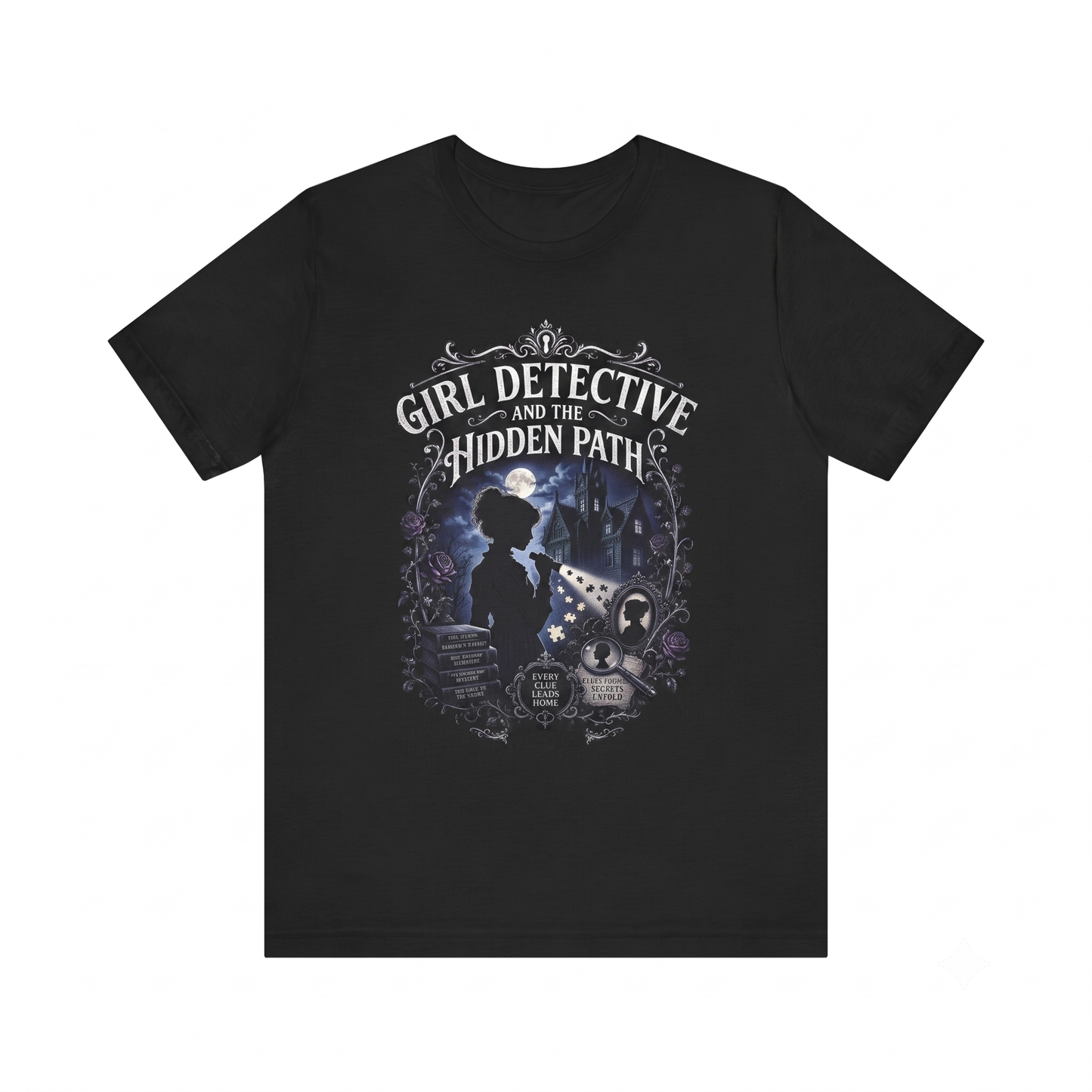 Retro Mystery Book Graphic Tee - Vintage Sleuth Aesthetic Clothing, Dark Academia Bookish Gift - Unisex T-shirt