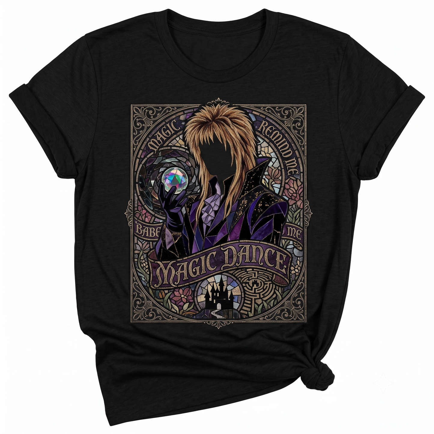 Retro 80s Dark Fantasy Wizard Crystal Ball Graphic Unisex T-Shirt