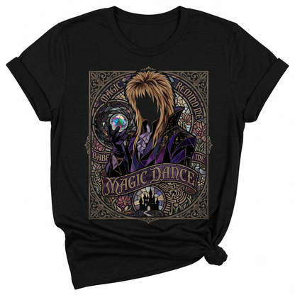 Retro 80s Dark Fantasy Wizard Crystal Ball Graphic Unisex T-Shirt