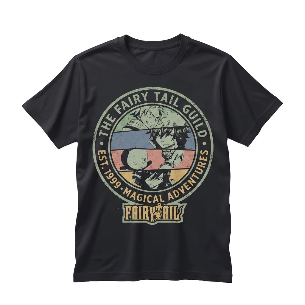 Fairy Tail Natsu Dragneel Gray Fullbuster Gajeel Redfox Anime Graphic Magic Guild Happy Unisex TShirt