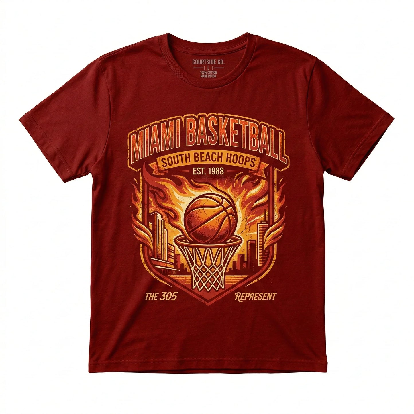 Premium Miami Basketball Fan Apparel - South Beach Hoops Graphic Collection (T-Shirt, Hoodie, Sweatshirt)