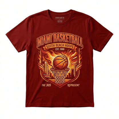 Premium Miami Basketball Fan Apparel - South Beach Hoops Graphic Collection (T-Shirt, Hoodie, Sweatshirt)