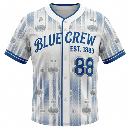 Unisex LA Blue Crew Baseball Jersey - Chavez Ravine 1883 All-Over Print Button-Down Shirt