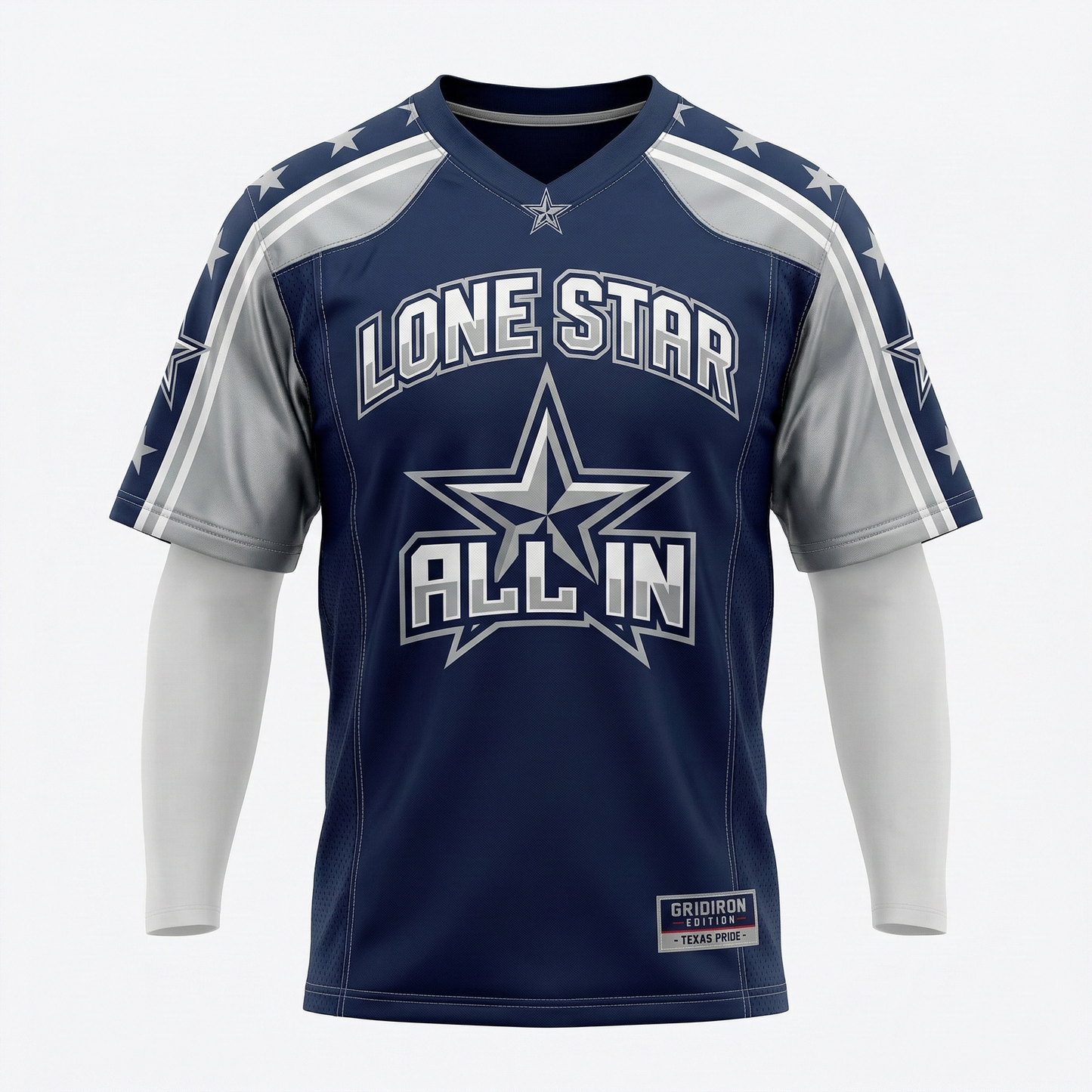 Lone Star Gridiron Navy & Silver All-In Edition Jersey