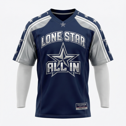Lone Star Gridiron Navy & Silver All-In Edition Jersey