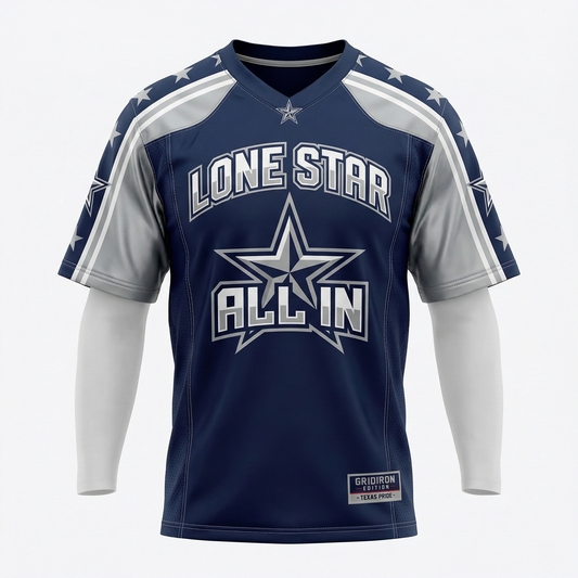 Lone Star Gridiron Navy & Silver All-In Edition Jersey