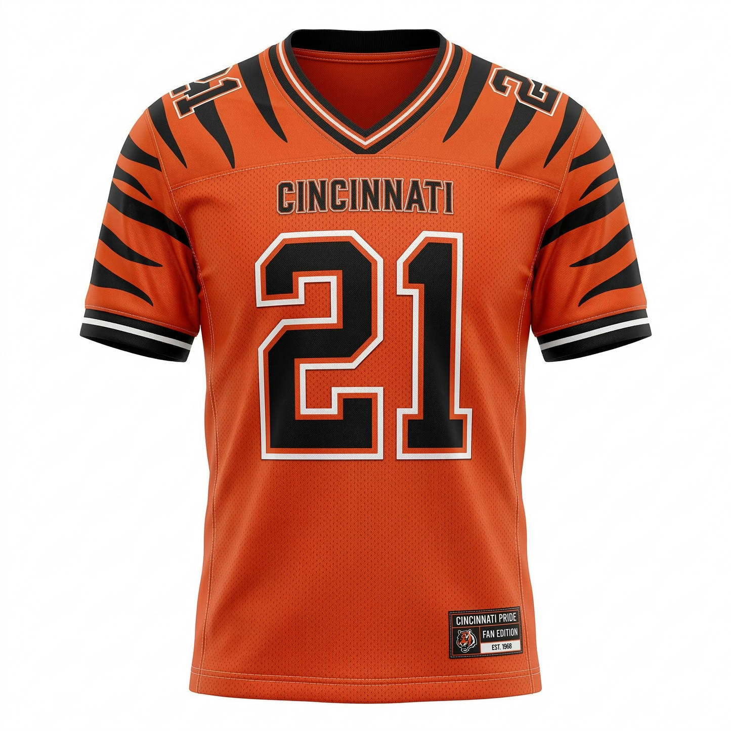 Unisex Orange & Black Football Jersey - Cincinnati Pride Fan Apparel