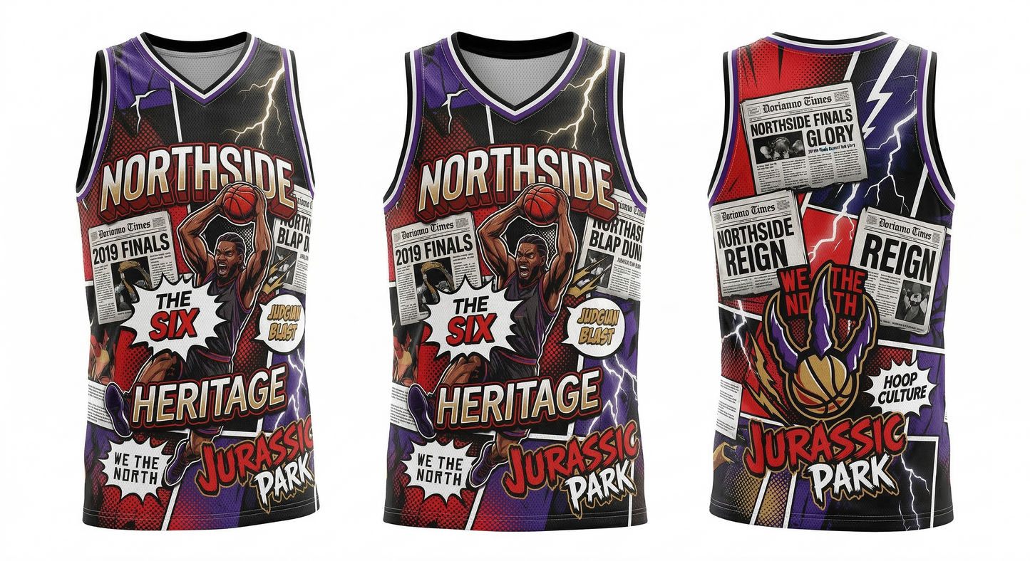 Unisex Retro Toronto Hoops Basketball Jersey - Northside Comic Art All-Over Print Tank Top