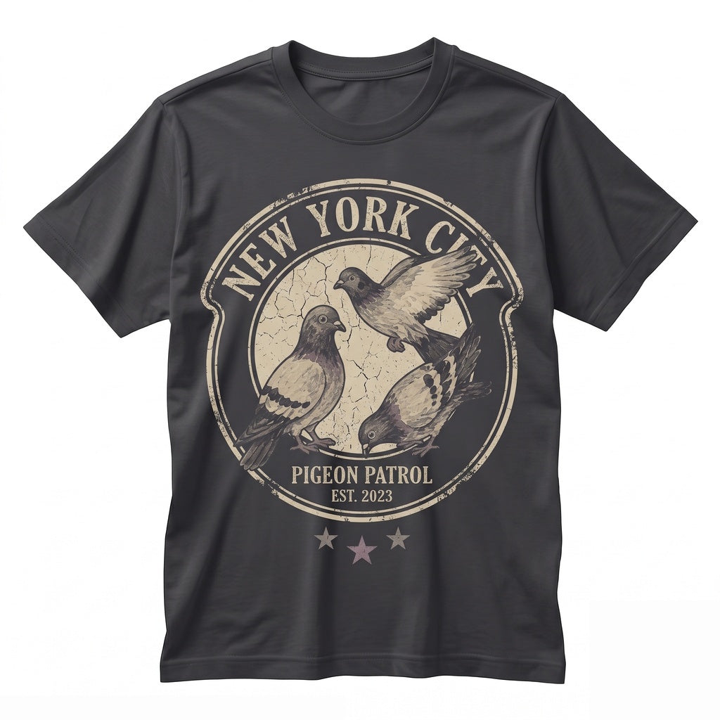 Vintage 90s Pigeon Retro Star Graphic Cute Rock Dove Aesthetic Top Street Bird Lover Gift Artistic Y2K Urban Unisex TShirt