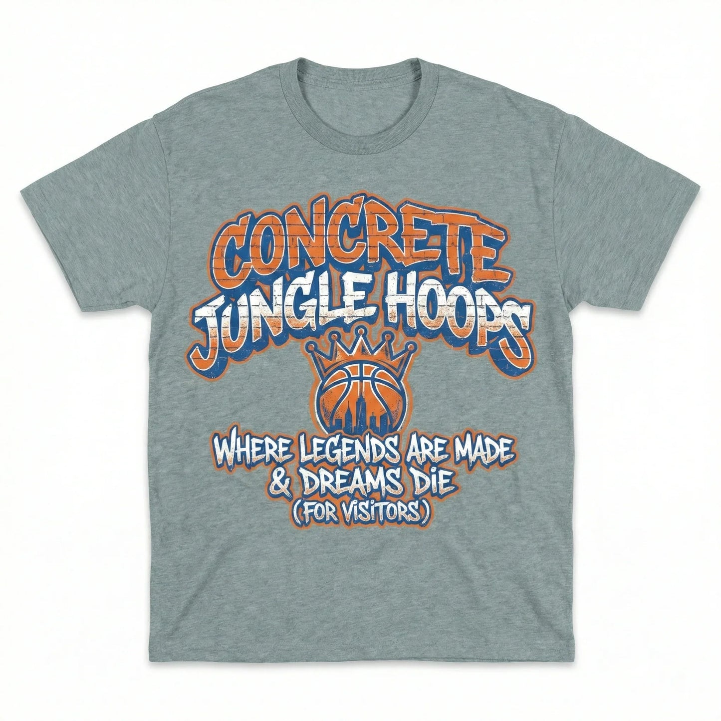 NYC Basketball Attitude Collection | "Concrete Jungle Hoops" Slogan Fan Gear T-Shirt & Hoodie