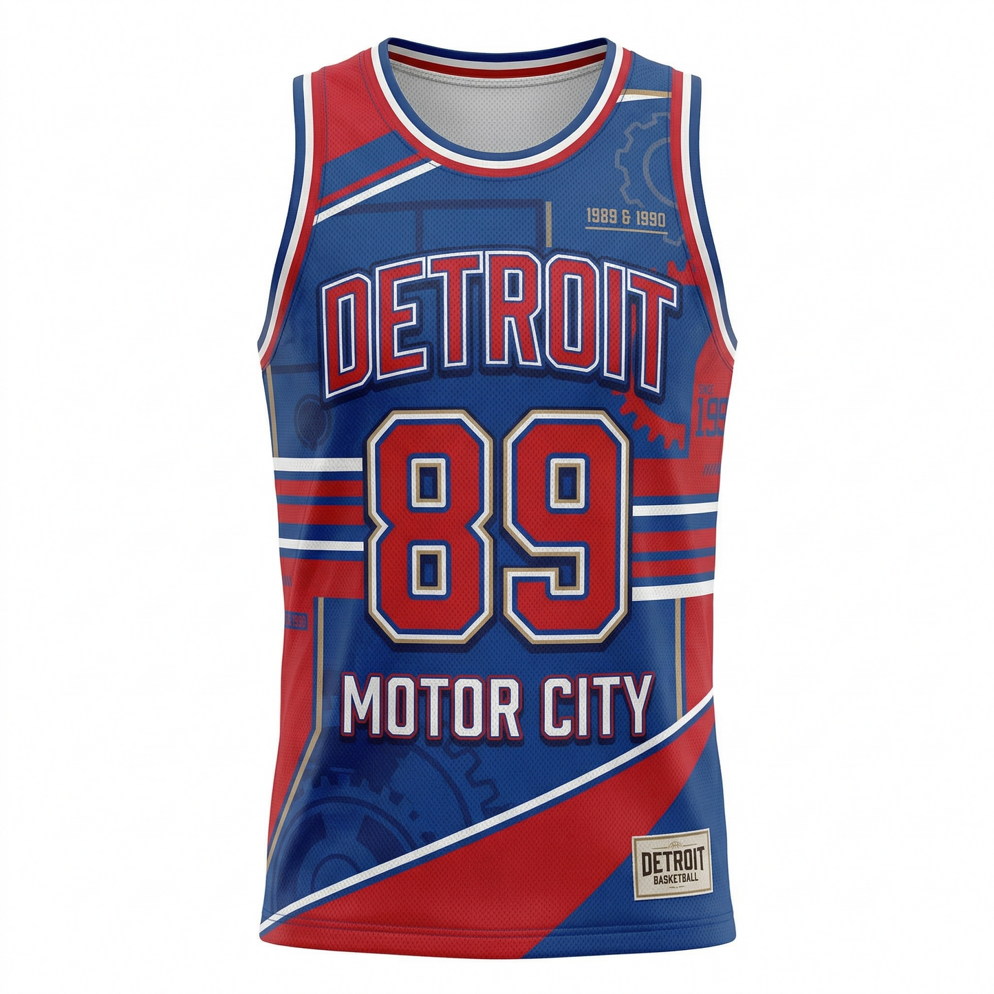 Detroit Basketball Heritage Classic AOP Unisex Jersey - Red & Blue 'Bad Boys' Vibe