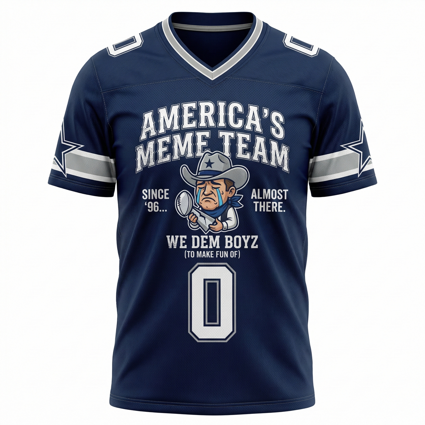 Dallas Football "America's Meme" Satire AOP Jersey Navy