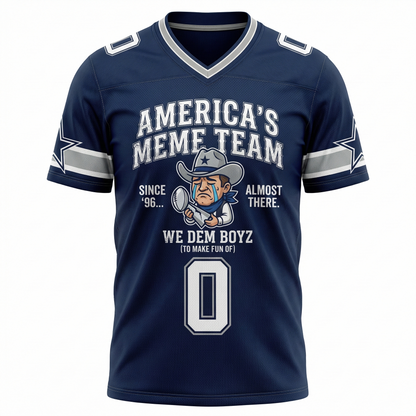 Dallas Football "America's Meme" Satire AOP Jersey Navy