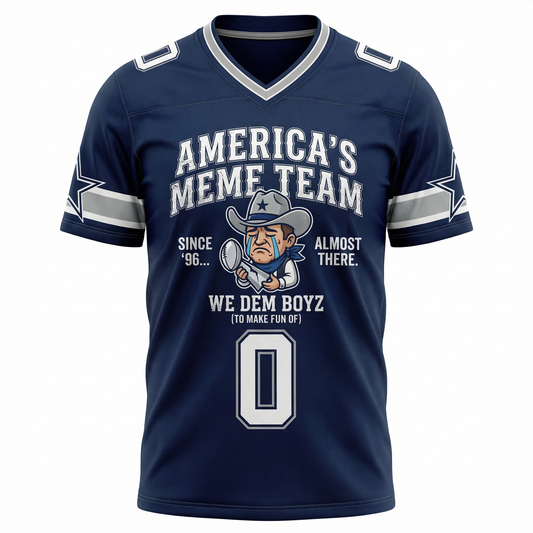 Dallas Football "America's Meme" Satire AOP Jersey Navy