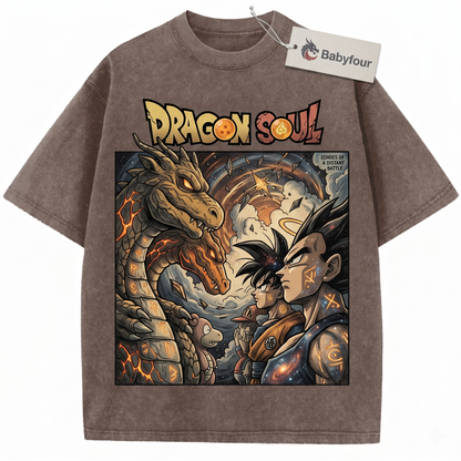 Retro Saiyan Warrior Anime Vintage Graphic Tee - Japanese Manga Aesthetic Casual Unisex T-shirt