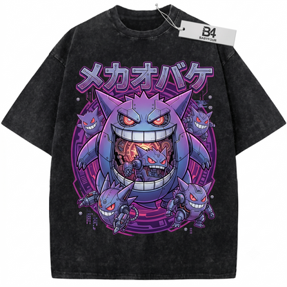 Vivid Purple Ghost Monsters Graphic Shirt - Vintage 1990s Anime Fan Streetwear - Unisex T-shirt