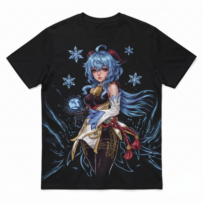 Cryo Archer Fantasy Character Graphic Apparel, Aesthetic Waifu Video Game Inspired Fan Art Unisex T-shirt