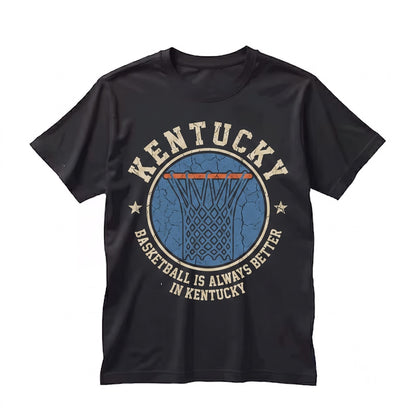 Kentucky Basketball Hoop Graphic Vintage Retro Streetwear Bball Fan Sports Crewneck Unisex TShirt