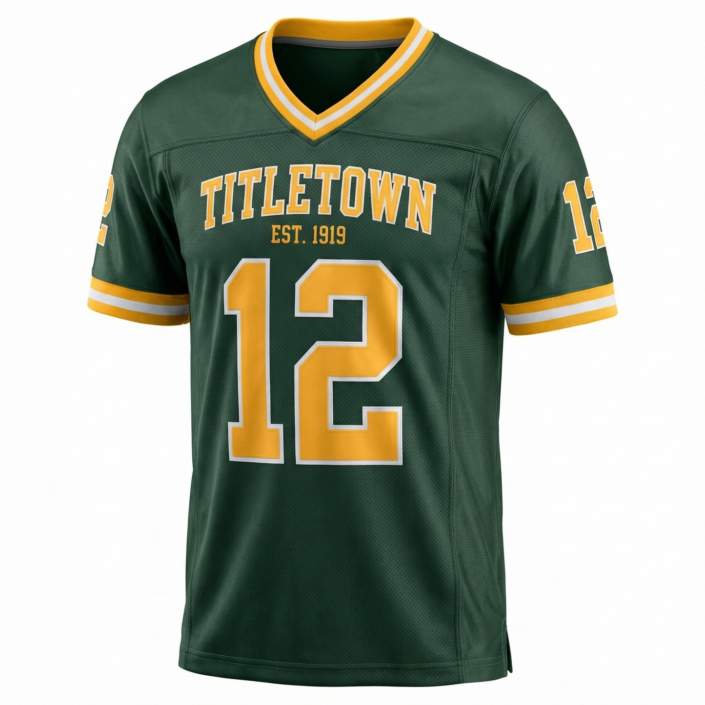 Vintage Titletown Green & Gold Football Jersey AOP - Ultimate Game Day Apparel
