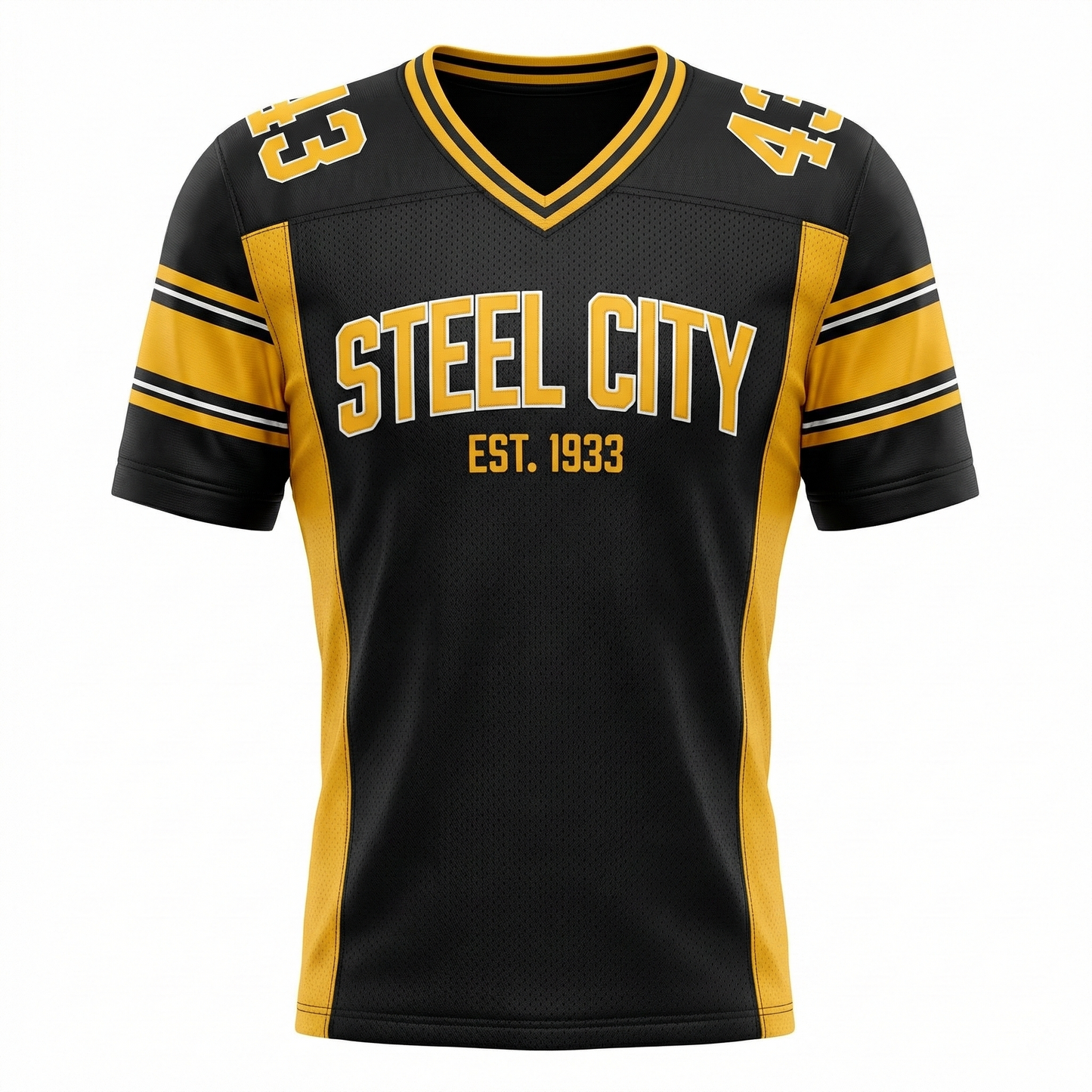 Premium Steel City Black & Gold Football Jersey - Yinzer Game Day Apparel