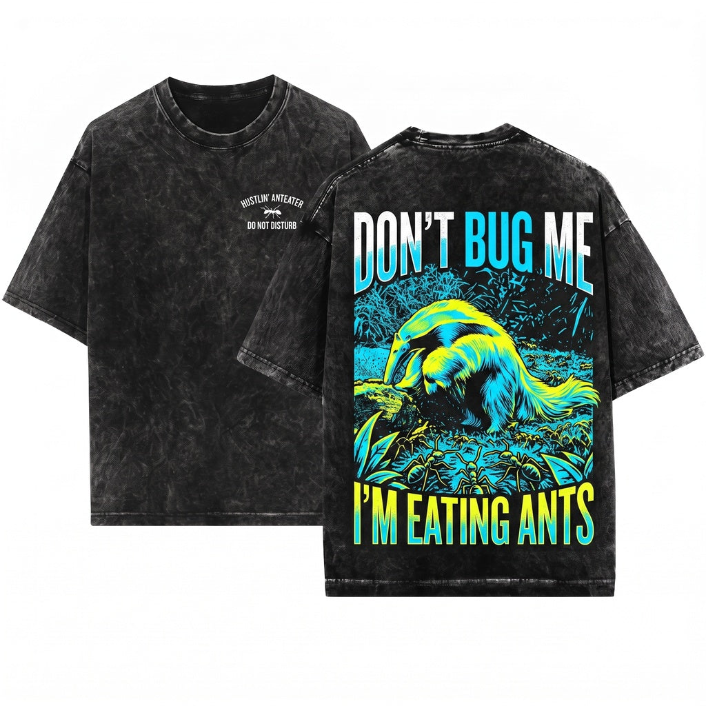 Do Not Disturb Anteater Funny Animal Graphic Vintage Soft Cotton Unisex Wash T-Shirt