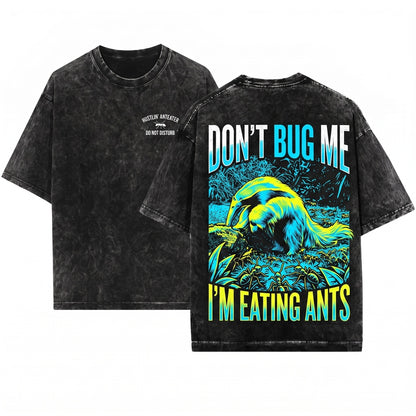 Do Not Disturb Anteater Funny Animal Graphic Vintage Soft Cotton Unisex Wash T-Shirt