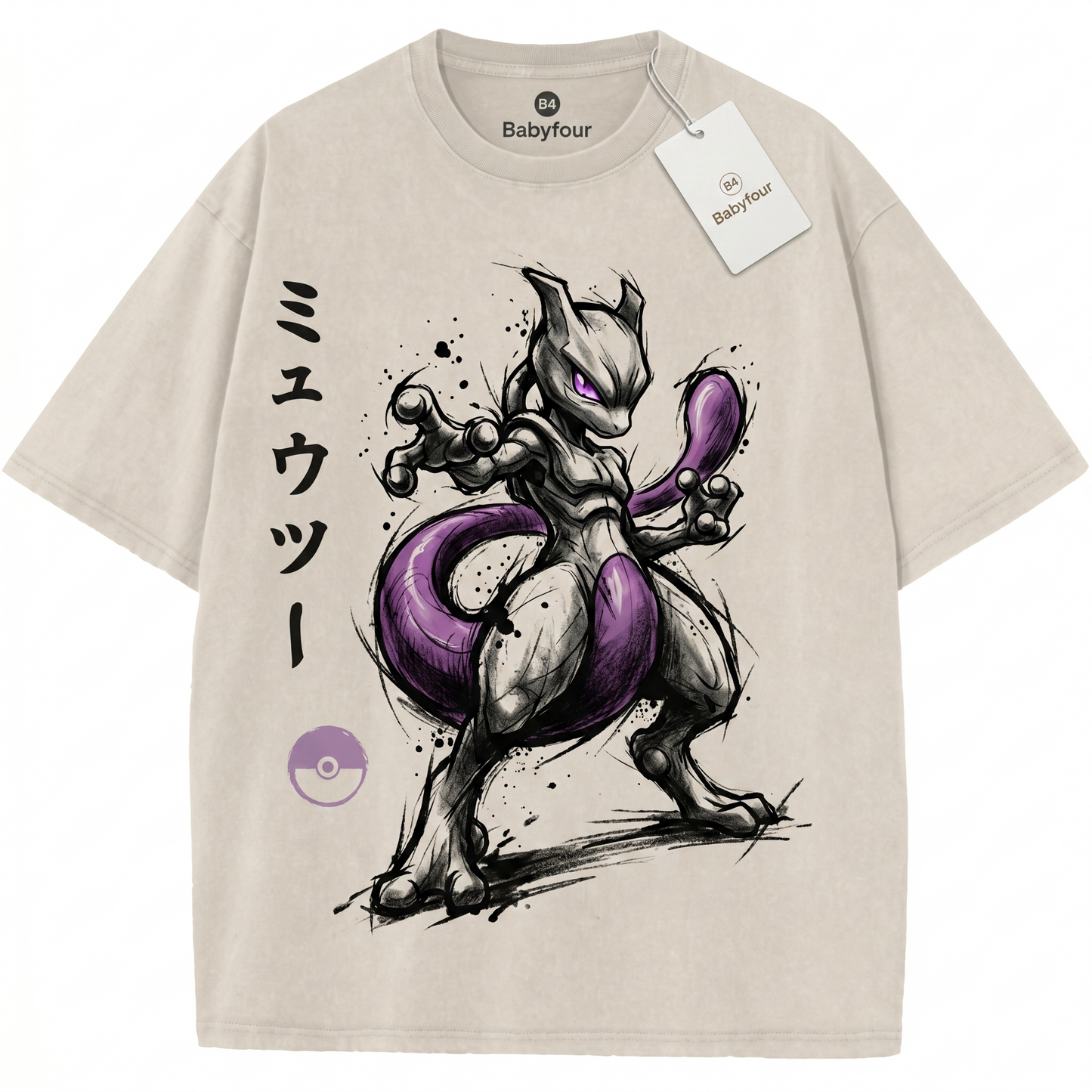 Psychic Purple Monster Vintage Graphic Tee Retro Japanese Style Heavyweight Unisex Tshirt