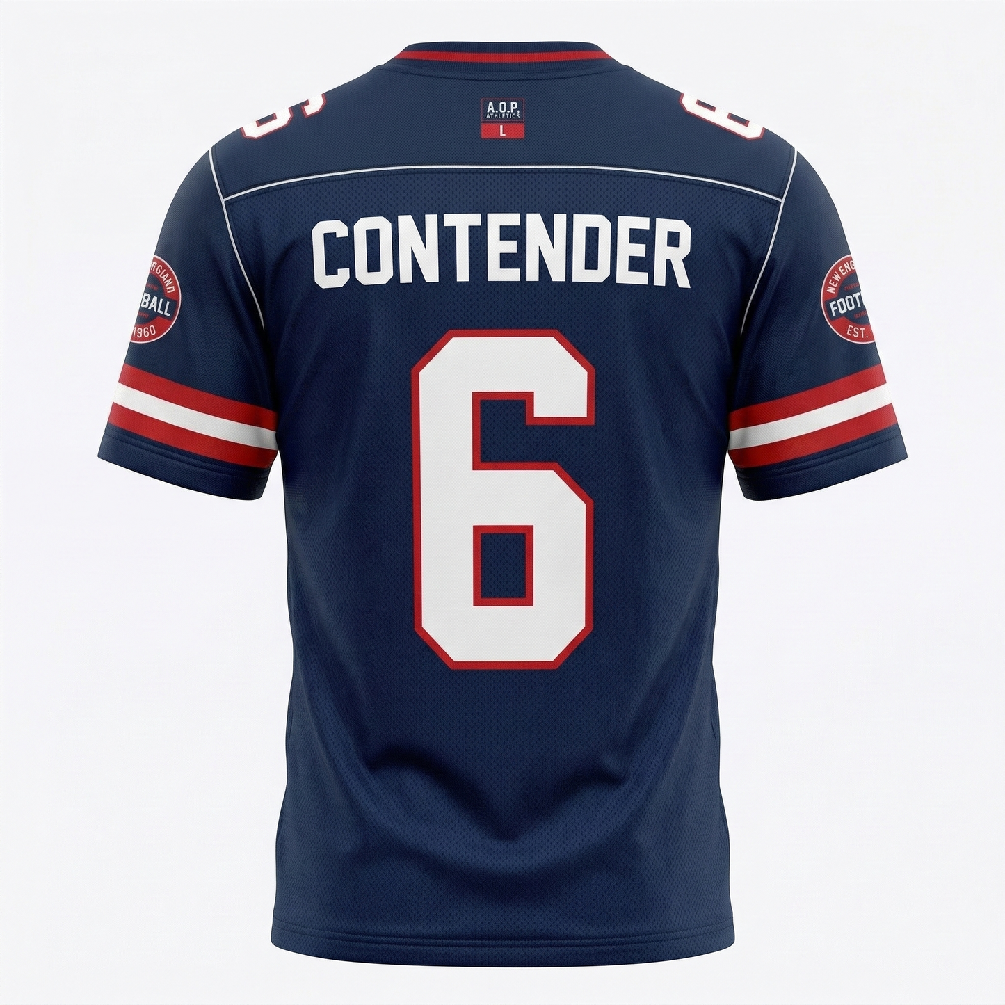 New England Gridiron 'Always A Contender' Slogan Football Jersey - Sports Apparel AOP Tee