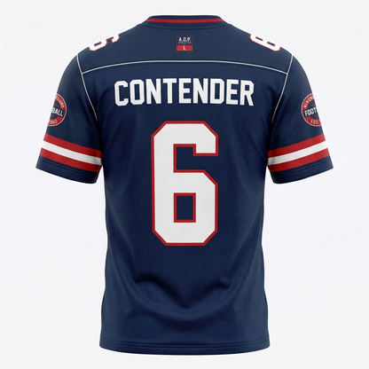 New England Gridiron 'Always A Contender' Slogan Football Jersey - Sports Apparel AOP Tee