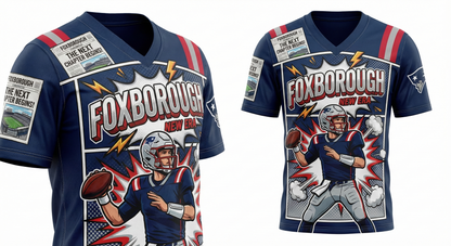 Unisex Foxborough Gridiron "New Era" AOP Football Jersey - 90s Comic Book Style