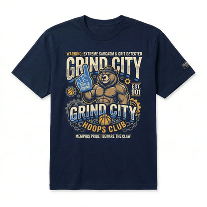 Grind City Basketball Sarcastic Quote Graphic Apparel | Funny Memphis Hoops Fan Gear