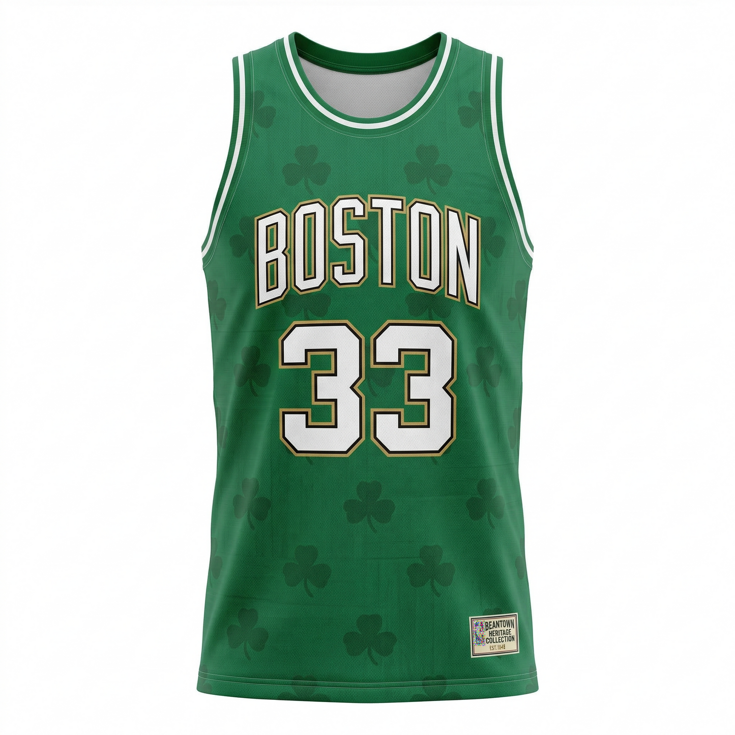 Boston Beantown Green Heritage Basketball Jersey - Irish Clover Unisex Mesh Tank Top