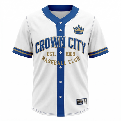 Vintage Kansas City Baseball Jersey - Heritage Edition - Unisex All-Over Print Sports Shirt - Crown City Blue/Gold