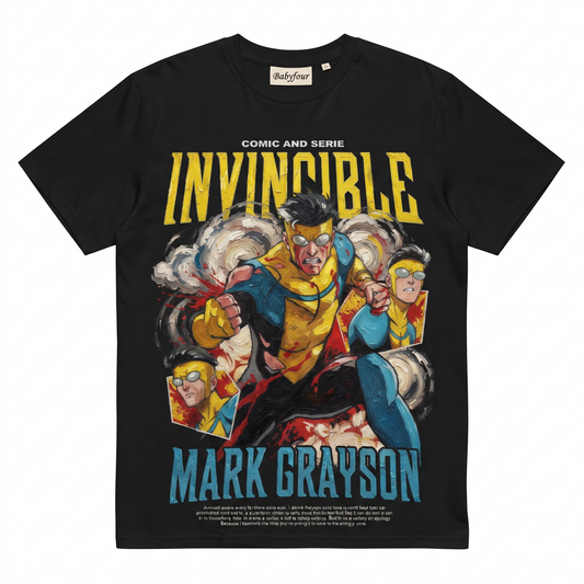 Superhero Character Graphic Tee, Action Comic Style Printed T-Shirt, Men’s Casual Short Sleeve Crewneck Shirt