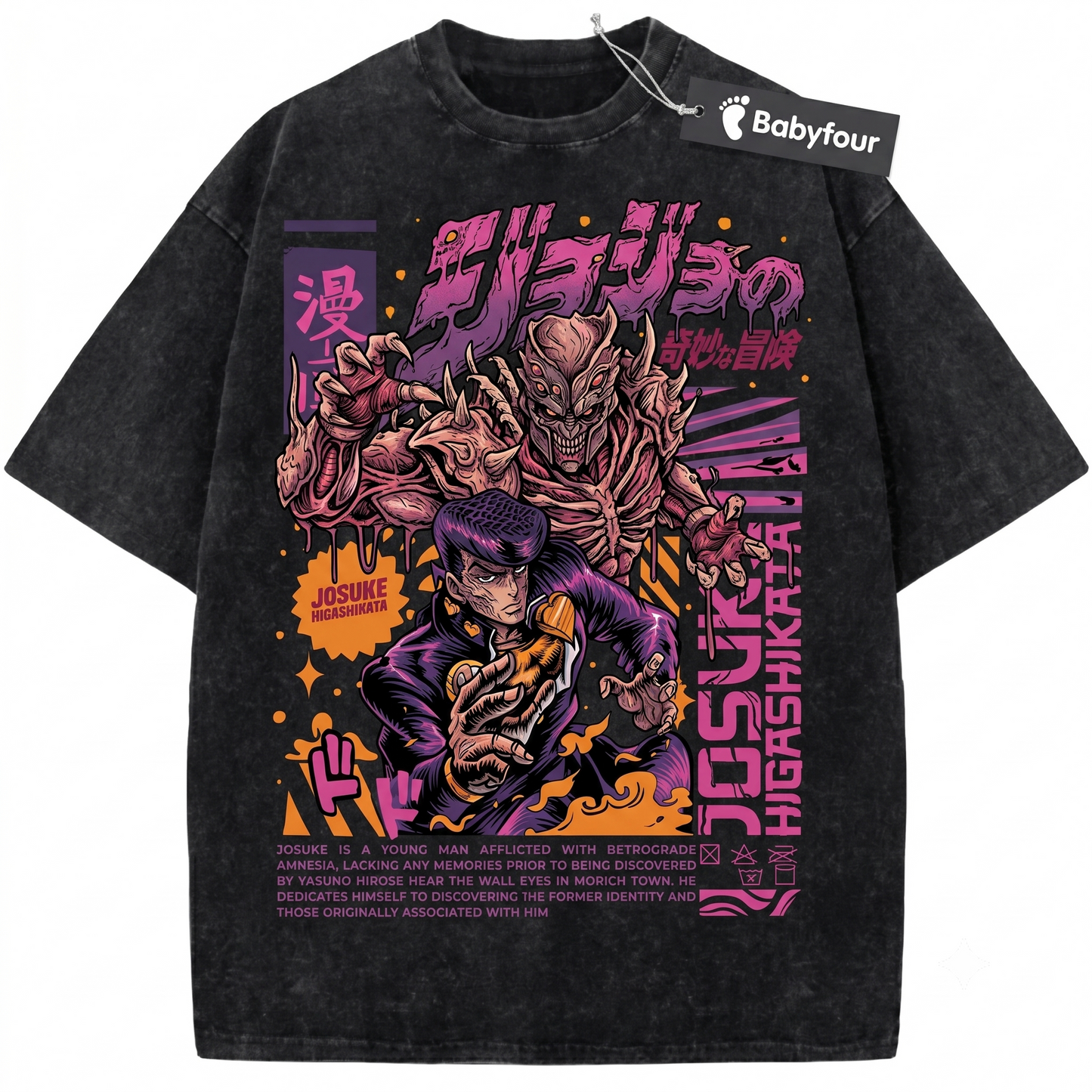 Crazy Diamond Pompadour Anime Graphic Tee - Vintage Retro Manga Unisex T-Shirt