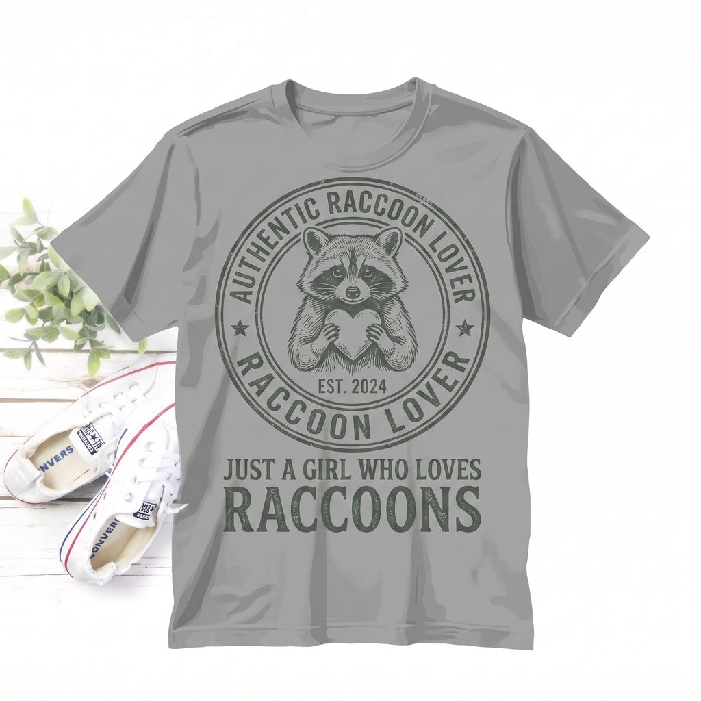 Just A Girl Who Loves Raccoons Gift, Funny Trash Panda Lover Costume, Cute Wildlife Zoologist Animal Outfit, Zookeeper Unisex