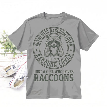 Just A Girl Who Loves Raccoons Gift, Funny Trash Panda Lover Costume, Cute Wildlife Zoologist Animal Outfit, Zookeeper Unisex