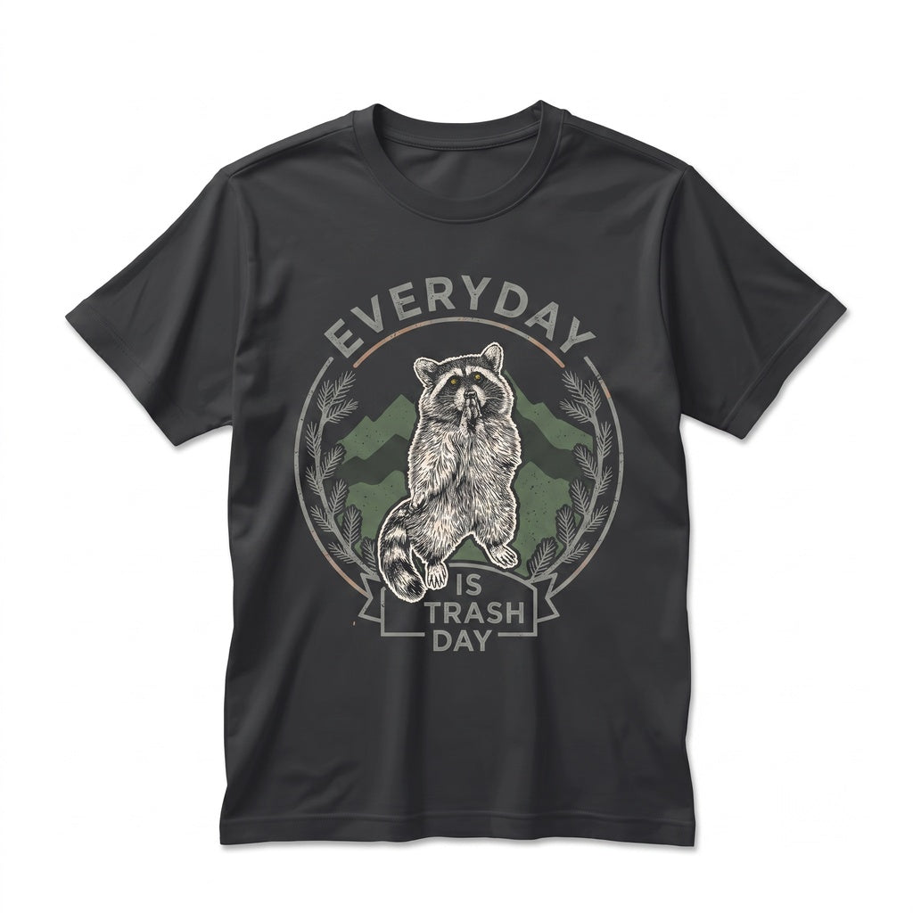 Funny Everyday Is Trash Day Raccoon Animal Lover Personalized Birthday Gift Apparel for Adults Unisex TShirt