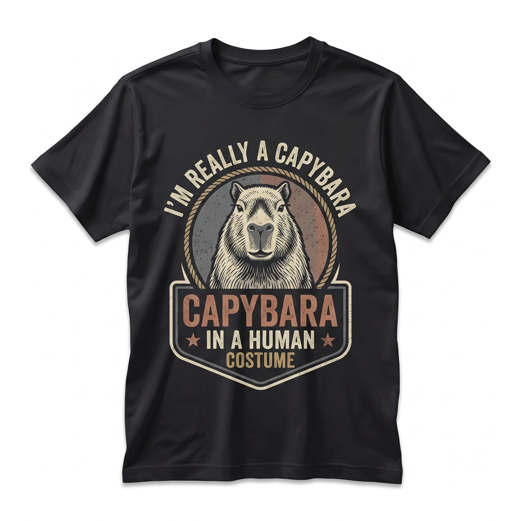 Funny Im A Capybara In Human Costume Cute Animal Pet Owner Gift Graphic Largest Rodent Fans Unisex TShirt