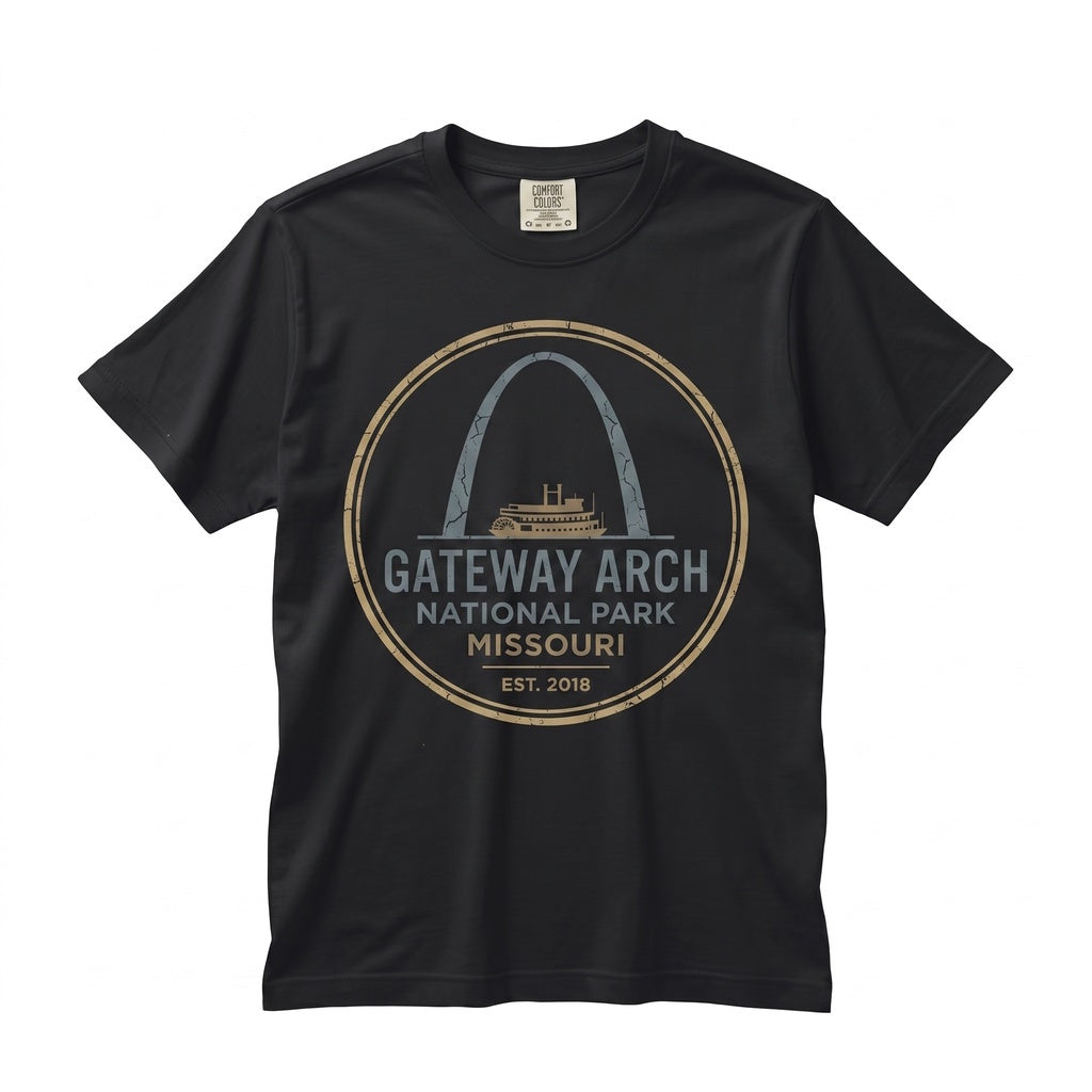 Vintage Gateway Arch St Louis Missouri Retro Travel Souvenir Nature Gift Unisex TShirt