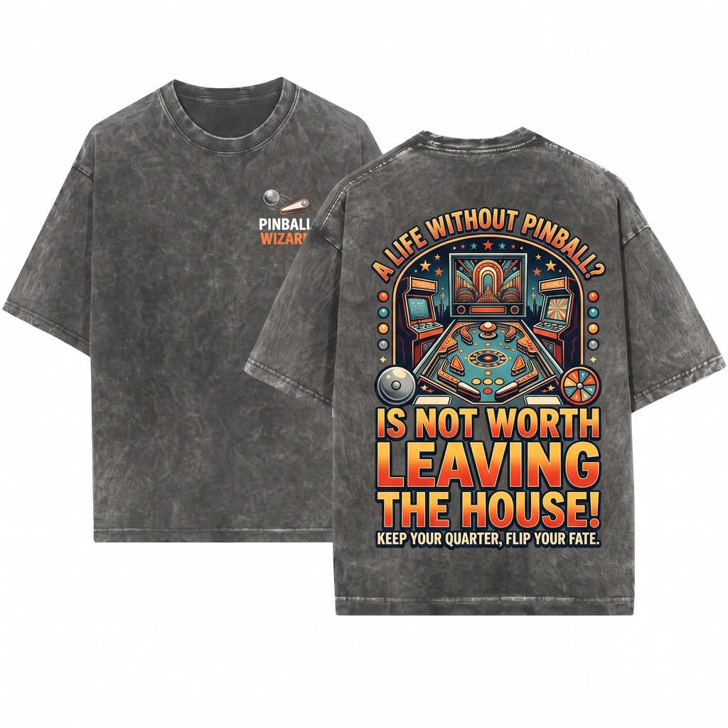 Funny Retro Vintage Pinball Arcade Game Machine Lover Player Present Unisex Wash T-Shirt
