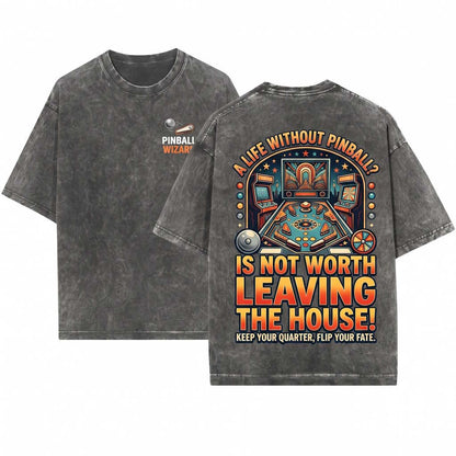 Funny Retro Vintage Pinball Arcade Game Machine Lover Player Present Unisex Wash T-Shirt