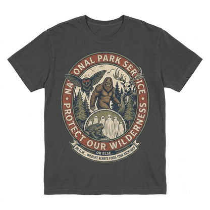 Protect Our Parks Cryptid Vintage Camping Hiking Fantasy Creatures Nature Lover Gift Unisex TShirt